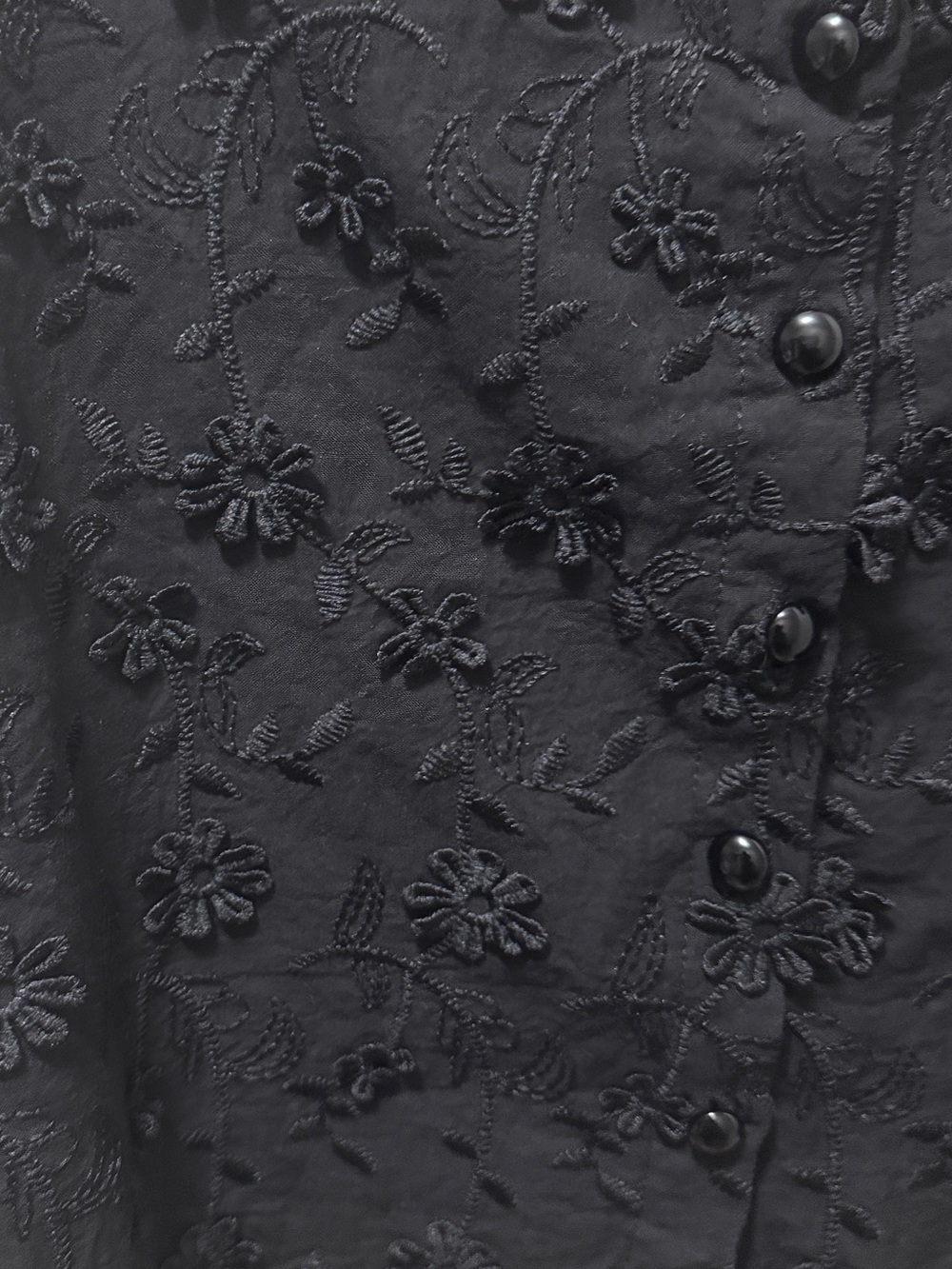 NWT Lulus Cutest Weekend Black 3D Floral Embroidered Tie-Back Tank Top Sz. S - Picture 5 of 7